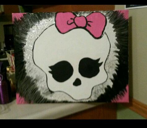 Painted on canvas...monster high bedroom decor. Monster High Painting Ideas, Painting Ideas On Canvas Y2k, Monster High Painting, Girly Paintings, Monster High Bedroom, Monster High Room, Easy Graffiti, Monster High Birthday Party, Easy Graffiti Drawings