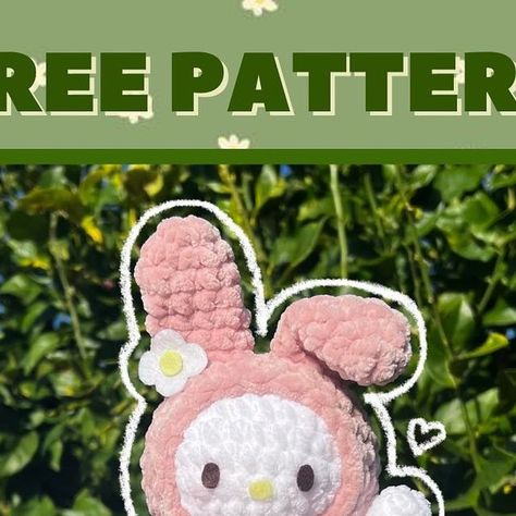 My Melody Pattern Crochet, Sanrio Crochet Tutorial, My Sweet Piano Crochet Pattern, Crochet Melody Free Pattern, My Melody Free Crochet Pattern, Free Sanrio Crochet Patterns, My Melody Crochet Pattern Free, Sanrio Crochet Pattern, Sanrio Crochet Free Pattern