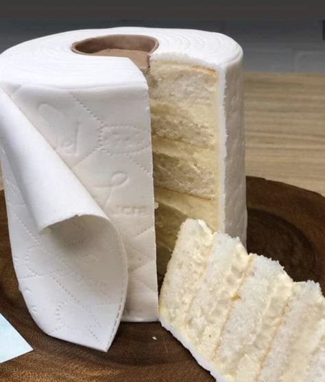 Toilet Paper Layered Cake Is It Cake, Toilet Paper Cake, Torte Creative, Cake Fails, Realistic Cakes, Cake Wrecks, Ombre Cake, Roll Cake, Cake Tasting