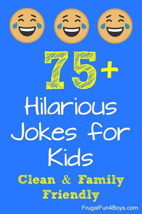 75+ Hilarious Jokes for Kids – Frugal Fun For Boys and Girls Kid Friendly Jokes, Lunchbox Jokes, Kid Jokes, One Liner Jokes, Questions For Kids, Kids Jokes, Family Jokes, Jokes To Tell, Funny Riddles