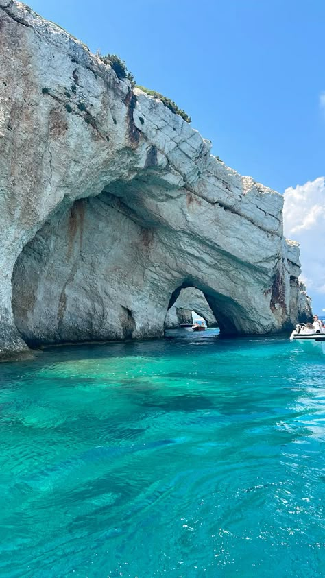 Summer in greece - blue caves. #summer #greece #bluecaves #bluewater #boattrip #vibes Blue Caves Greece, Beautiful Places In Greece, Summer Greece Aesthetic, Greece Vision Board, Greece Trip Aesthetic, Vision Board Greece, Blue Travel Aesthetic, Greece Beach Aesthetic, Vision Board Blue