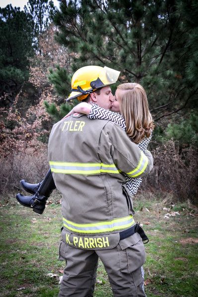 Firefighter Firefighter Couple Pictures, Firefighting Quotes, Firefighters Wedding, Firefighters Quotes, Kids Picture Ideas, Firefighter Couple, Firefighter Engagement, Firefighter Brotherhood, Photography Shoot Ideas