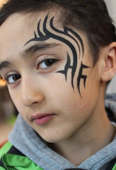 Face Paint For Men, Boys Face Paint, Viking Face Paint, Simple Face Paint, Face Painting Boys, Neon Face Paint, Eye Face Painting, Face Painting For Kids, Festival Face Paint