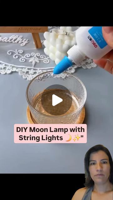 Diy Moon Light, Moon Effect, Teacher Diy, Diy Night Light, Glowing Moon, Roll Craft, Diy String Lights, Moon Lamp, Paper Moon