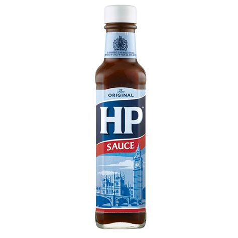 HP Sauce - the original brown sauce. You've had it on every trip to the UK and find a big jug on the table when you buy your meat pies at Scottish Games. HP stands for Houses of Parliament which you see with Big Ben on every bottle. You asked us for this for years, and now all you scotch pie lovers can get it here. Put it on everything, from eggs to steaks to casseroles, it is all natural, no artificial colors, flavors or preservatives. It is even vegetarian and fat free. 8.99 oz. recyclable gla Hp Sauce, British Foods, Bbq Steak, Bacon Sandwich, British Things, British Recipes, Rye Flour, Brown Sauce, Hot Pepper Sauce