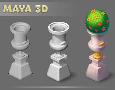 Maya 3d Modeling, 3d Vase, 3d Maya, Props Concept, Concept Art Tutorial, Autodesk Maya, Jungle Art, Casual Art, 3d Concept