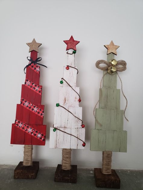 Winter Wood Block Crafts, What To Make Out Of Jenga Blocks, Christmas Tree Jenga Blocks, Crafts With Jenga Blocks Dollar Stores, Deer Christmas Ornaments Diy, Dollar Tree Crafts With Jenga Blocks, Tumbling Block Ornaments, Dollar Tree Tower Block Crafts, Dollar Tree Wooden Blocks