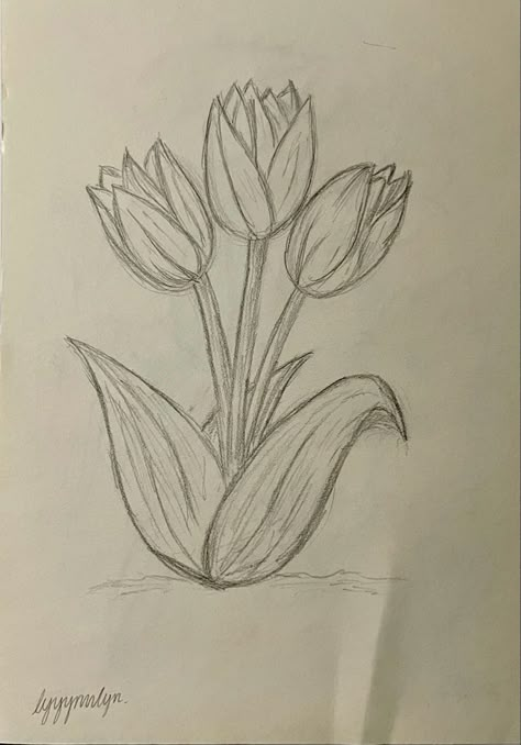 Drawing Ideas Easy Sketches Pencil, Sketches Of Objects, Dibujos Sencillos Aesthetic, Normal Drawing, Easy Flower Drawings, Flower Step By Step, Art Drawings Sketches Pencil, Sketches Tutorial, Art Drawings Sketches Creative