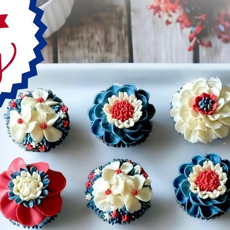 The Lilac Rose Cupcakery on Instagram: "🇺🇸Our Independence Day 🇺🇸 seasonal mini cupcakes are available for order on our website - and are offered at a special price in celebration of our great USA.  The 12-count box of mini cupcakes includes vanilla, chocolate and seasonal lemon flavors in fun patriotic designs.  Order online at https://thelilacrosecupcakery.com/products/independence-day-12-count.  We will close orders on June 29 or when fully booked.  Our cupcakes are always made from scratch with our own delicious recipes and quality ingredients -  and topped with designs made our signature an Italian Meringue Buttercream.  #IndependenceDaycupcakes #friscotx #friscobakery #dallasbakery" Italian Meringue Buttercream, Decorated Cupcakes, Patriotic Designs, Italian Meringue, Lilac Roses, Meringue Buttercream, Fully Booked, Flower Cupcakes, Vanilla Chocolate