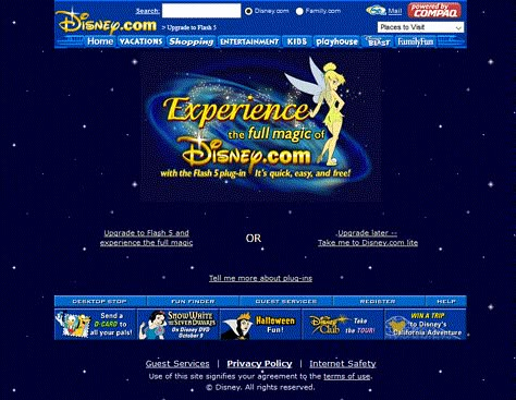 Disney website in 2001 Early 2000s Website Design, 90s Website Aesthetic, 2000s Website, Timeline Web Design, Y2k Website, 90s Websites, Vintage Web Design, Early Internet, Play Computer