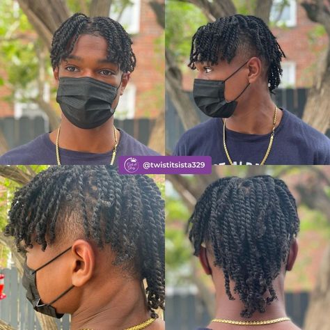 Twist Outs On Natural Hair Men, Big Twist Braids Hairstyles, Black Men Hair, Hairstyles For Black Men, Two Strand Twist Hairstyles, Creative Haircuts, Hair Twists Black, Twists Hairstyles, Natural Hair Men