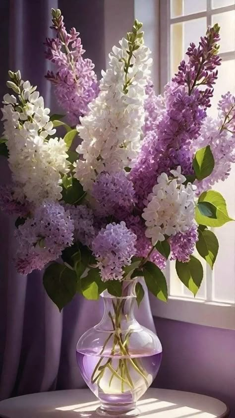 Purple Lilac Bouquet, Lilac Flower Arrangements, Lilacs Flowers, Love Rose Flower, Purple Flowers Wallpaper, Lilac Blossom, Flower Vase Arrangements, Beautiful Bouquet Of Flowers, Beautiful Flowers Wallpapers