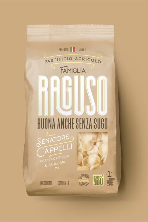 NEOM's packaging design for Pasta Famiglia Raguso captures the rich heritage of Agricola Cooperativa Vera. Inspired by the 1950s Italian style, the design employs a contemporary visual language with fresh colors, emphasizing the pasta's vibrancy and differentiating product variants. Pasta Color, Premium Food Packaging Design, Pasta Branding Design, Pasta Label Design, Italian Packaging, Deli Packaging, Italian Label Design, Pasta Design, Italian Packaging Design