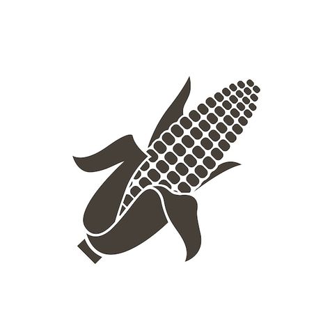 Corn Logos, Corn Stencil, Corn Vector, Maize Plant, Sgraffito Ideas, Corn Drawing, Field Corn, Corn Design, Ear Of Corn