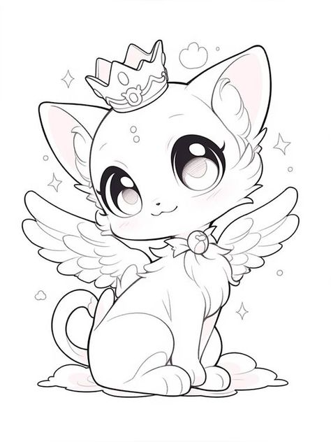 Coloring page - an angel cat Coloring pages #coloringpages Coloring page #coloringpage Adult Coloring pages #adultcoloringpages Coloring pages adult #coloringpagesadult Coloring books #coloringbooks 17.393 5 Nights Of Freddy, Unicorn Pictures To Color, Animal Drawing Inspiration, Adult Coloring Pages Free Printable, Chibi Coloring Pages, Cat Coloring Pages, Space Coloring Pages, Farm Animal Coloring Pages, Coloring Pages Adult