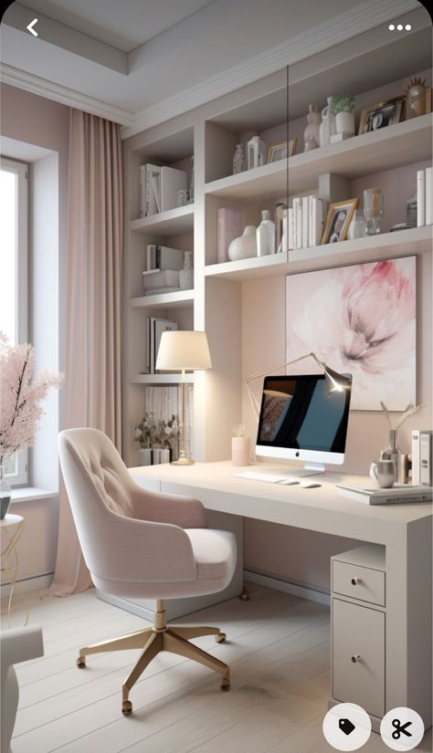 Study Desk Ideas Bedroom, White Study Aesthetic, Aesthetic Study Desk Ideas, Home Office Ideas For Small Spaces, Aesthetic Study Room, Bureau Aesthetic, Bedroom Desk Ideas, Home Office White Desk, Aesthetic Study Desk