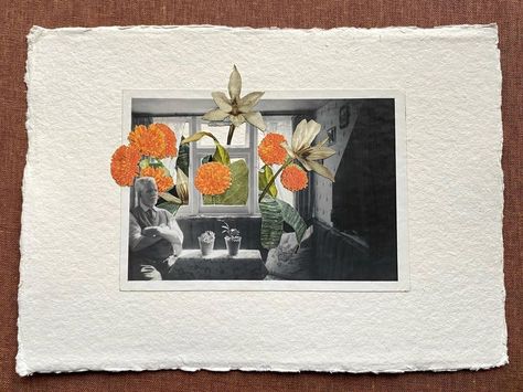 Finally… . . …got some time back in my dining room studio and here is what happened! Not sure if this piece is finished yet, what do you… | Instagram Kunst Collages, Old Book Cover, Vintage Foto's, Collage Foto, Coral Art, Collage Diy, Room Studio, Retro Kunst, Blue Artwork