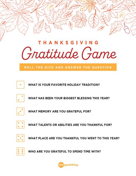 Activity Days Gratitude, Gratitude Questions For Adults, Gratitude Exercises For Adults, Senior Citizen Thanksgiving Activities, Thanksgiving Thankful Activities, Gratitude Games For Thanksgiving, Thanksgiving Questions For Adults, Thanksgiving Games For Family Fun Free Printable, Thanksgiving Dice Game