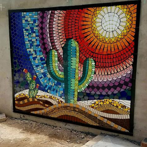 Mosaico casa Landscape Mosaic, Mini Toile, Backsplash Patterns, Colorful Mosaic, Mosaic Garden Art, Mosaic Art Projects, Mosaic Madness, Mosaic Stained, Mosaic Tile Art