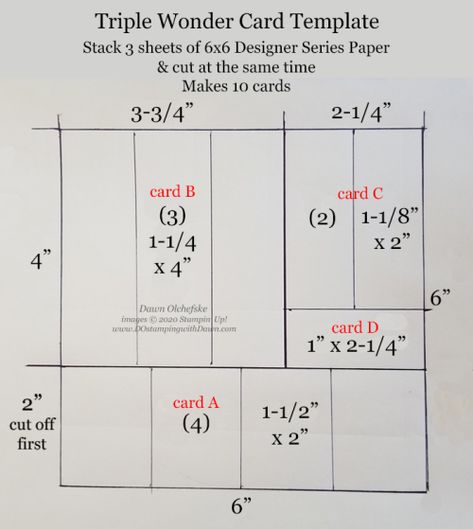 Triple Wonder Cards - make 10 cards from 3 sheets of 6x6 Designer Series Paper from Dawn Olchefske #dostamping #papercrafting #cardmaking #howdSheDOthat Card Sketches Templates, Crafting Techniques, Card Making Templates, Make 10, General Ideas, One Sheet Wonder, Card Making Tips, Card Layouts, Watercolor Birthday