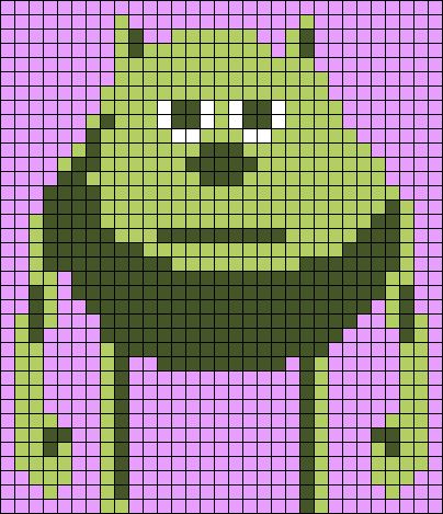 Alpha pattern #45431 variation #268910 | BraceletBook Shrek Alpha Pattern, Alpha Patterns Funny, Adventure Time Alpha Pattern, Funny Alpha Pattern, Pixel Art Crochet Pattern, Crochet Alpha Pattern Easy, Crochet Alpha Patterns, Alpha Pattern Crochet, Pixel Art Funny