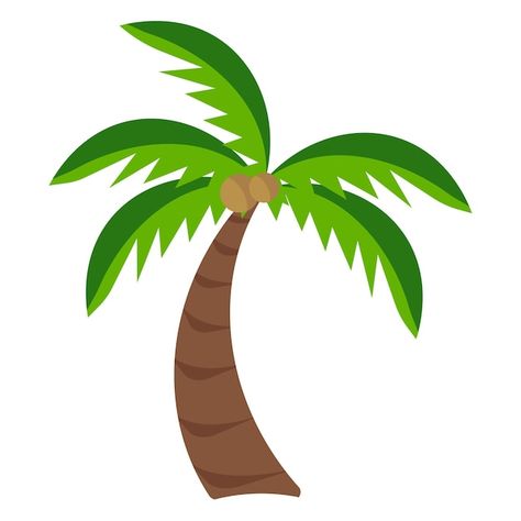 Cartoon Palm Tree, Beach Dance, Beach Cartoon, Earth Logo, Premium Vector Cartoon, Summer Stickers, Tree Logo Design, Monochrome Illustration, Eco Logo