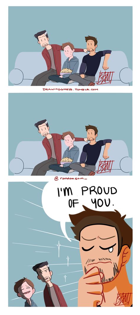 drawinggheys: “ “making iron dad proud ” another strangefamily comic from me based on this tweet oof ! slowly doing comics again haha ! hopefully to do more this coming christmas break ! uwu ” Ironstrange And Spiderson, Spider Son And Iron Dad, Supreme Family Marvel, Iron Dad And Spider Son, Iron Dad Spider Son Fanart, Iron Dad Spider Son, Ironstrange Family, Avenger Family, Supreme Family