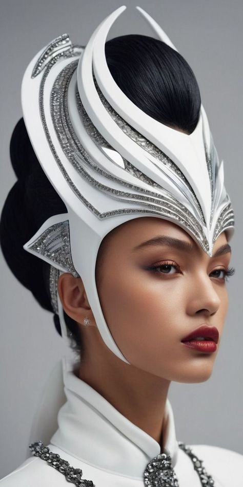 Futuristic Headpiece, Headpiece Diy, Sci Fi Fashion, Space Fashion, Fairytale Fashion, Crazy Hats, Cyberpunk Aesthetic, Jewelry Logo, Expensive Taste