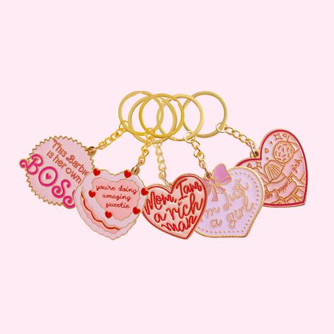 Keychain Collection, Cake Keyring, Enamel Keyring, Quote Keychain, Heart Keychain, Enamel Charm, Enamel Keychain, Cute Keyring Novelty Pink Keychain For Gift, Customized Pink Keychains, Pink Keychain Bag Charm For Gift, Cute Pink Bag Charm Keychain, Pink Keychain Bag Charm For Personal Use, Tiny Gifts, Notebook Stickers, Pink Bubbles, Heart Keychain