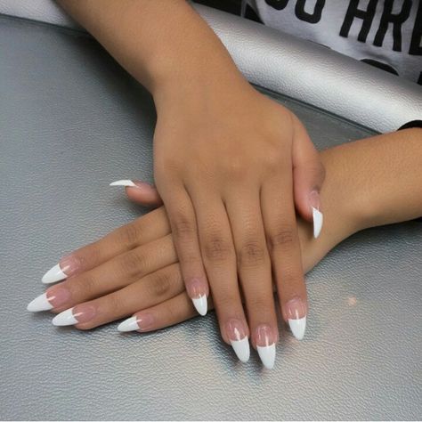 Pointy french tip nails Low French Tip Nails Almond, Thick French Almond Nails, Thick White French Tip Nails Almond, French Tip Nails Pointy, Large French Tip Nails, Big French Tip Nails, French Nails Thick White, Thick French Tip Nails Almond, Long Oval French Tip Nails