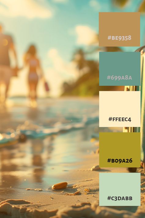 #colorpalette #palette #color #colorscheme #colorswatch #colourpalette #colorinspiration #inspiration #graphicdesign #branding #design #hexcode Costa Rica Color Palette, Beach Color Palettes, Bohemian Coastal, Beach Color, Coastal Retreat, Color Swatch, Ocean Themes, Colour Palette, Color Combinations