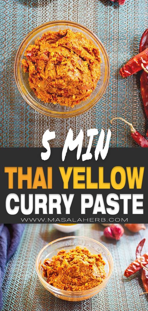 Yellow Curry Paste Recipe Easy, Yellow Curry Paste Recipe, Curry Meals, Meals Asian, Yellow Curry Recipe, Curry Paste Recipe, Thai Massaman Curry, How To Make Curry, Thai Yellow Curry