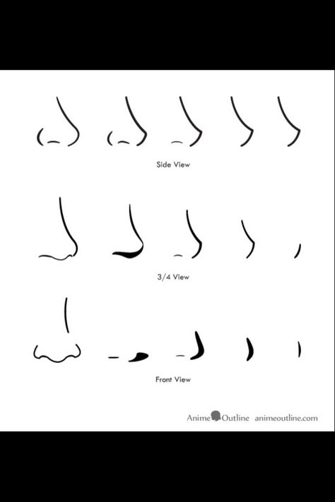 Anime Noses Nose Styles Drawing Anime, Cartoon Art Styles Nose, Cartoon Noses Reference, Anime Noses Draw, Nose Template Drawing, Anime Noses Front View, Anime Nose Sketch, How To Draw Anime Nose, Anime Nose Reference