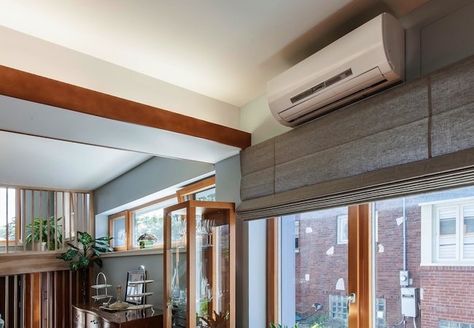 Get that bulky, view-obstructing, breeze-killing AC unit out of your window for good! A ductless mini-split system offers a sleeker appearance, remarkable efficiency, and unparalleled comfort. Split Air Conditioner Design, Ductless Air Conditioner, Window Air Conditioners, Sunroom Ideas, Ductless Mini Split, Building Remodeling, Bob Vila, Window Air Conditioner, Kitchen Renovations