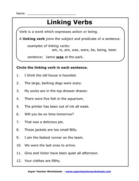 14 Images of Action Verbs Worksheets 5th Grade Linking Verbs Worksheet, Helping Verbs Worksheet, School Sheets, Nouns And Verbs Worksheets, Action Verbs Worksheet, 7th Grade English, Types Of Verbs, Verbs Worksheet, Verb Practice