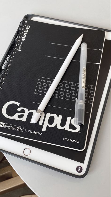 Campus Stationary, Campus Notebook Aesthetic, Study Maths, Muji Stationary, Sora Park, Muji Notebook, Campus Notebook, Acubi Aesthetic, Apple Pencil Ipad