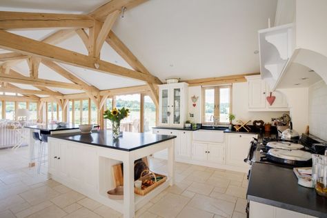 Barn Conversion Kitchen, Barn Conversion Interiors, Kitchen Diner Extension, Oak Frame House, Open Plan Kitchen Dining Living, Barn Kitchen, Open Plan Kitchen Dining, Barn Interior, Kitchen Images