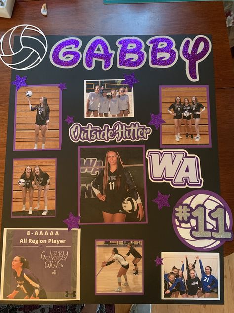 Senior Poster Board Ideas Field Hockey, Boys Volleyball Senior Night Posters, 8th Grade Volleyball Poster, Volley Ball Senior Night Posters, Senior Vball Posters, Volleyball Senior Night Ideas Posters, Volleyball Support Posters, 8th Grade Poster Ideas, Senior Year Volleyball Ideas