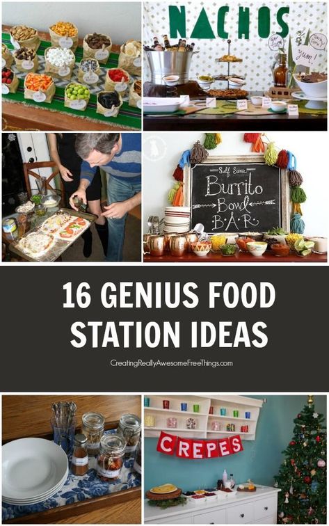 16 Party Bar Ideas | C.R.A.F.T. | Bloglovin’ Party Bar Ideas, Food Station Ideas, Food Bar Ideas, Party Food Bars, Drink Stations, Party Food Bar, Wedding Food Stations, Food Bar, Food Stations