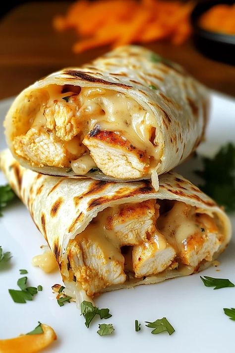 Chicken Cheese Burrito, Taco Chicken Wraps, Keto Chicken Wraps Low Carb, Cheesy Chicken Burritos, Cheesy Chicken Wraps, Chicken Fajita Rollup Recipe, Cheesy Garlic Chicken Wraps, Cream Cheese Chicken Wraps, Chicken Recipes Lunch