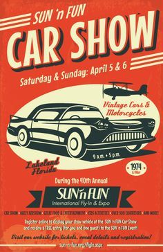 Car Show Poster, Typo Logo Design, Classic Car Restoration, Vintage Poster Design, Racing Posters, Car Restoration, School Posters, Car Images, Car Posters