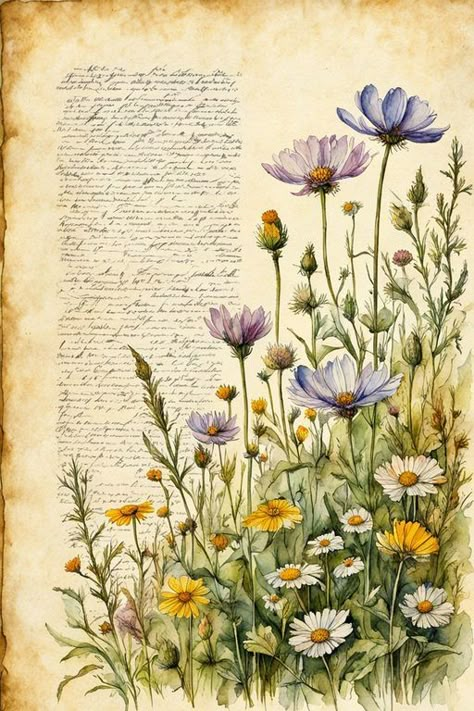 Vintage Junk Journal, Illustration Vintage, Botanical Drawings, Vintage Poster Art, Botanical Illustration, Art Journals, Vintage Paper, Botanical Art, Botanical Prints