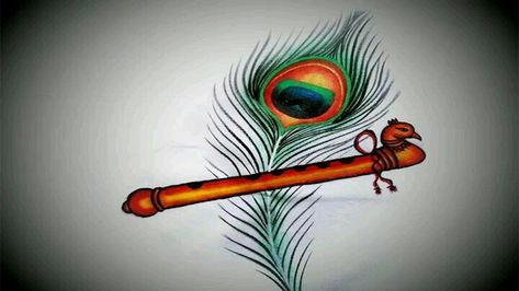 Story of The Birth of Sri Krishna | Everything You Wanted To Know Flute Drawing, Peacock Feather, Krishna, Photography