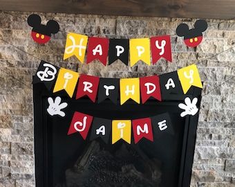 Mickey Mouse BirthdayParty Signs First Birthday | Etsy Mario Birthday Banner, Mickey Mouse Banner, Oh Toodles, Mickey Mouse Letters, Mickey Decorations, Mickey Mouse Clubhouse Birthday, Super Mario Birthday, Mario Birthday, Mickey Birthday