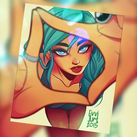 Image may contain: 1 person Evvi Art, Girly Wallpaper, Dope Art, Art Pop, Hair Colors, Character Drawing, Blue Hair, Cool Drawings, Cartoon Art