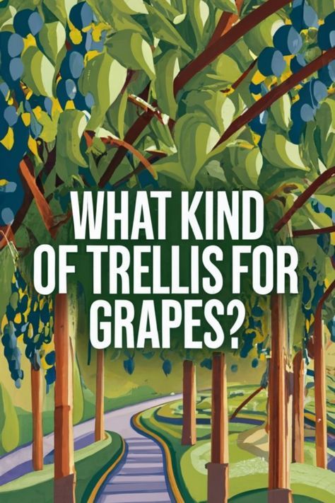 Grow grapes like a pro with the perfect trellis system! 🍇🌞 Planting Grapes Trellis, Backyard Grapes Trellis Ideas, Grapes Trellis Ideas, Trellis For Grapes Vines, Grape Vine Trellis Ideas Backyards, Planting Grape Vines, Grape Garden Ideas, Grape Trellis Ideas Diy, Grape Planting Ideas