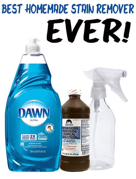 Stain Remover With Dawn And Peroxide, Peroxide And Dawn Stain Remover, Dawn Peroxide Stain Remover, Dawn And Peroxide Stain Remover, Homemade Stain Remover, Stain Remover For Clothes, Cleaning With Hydrogen Peroxide, Homemade Stain Removers, Cleaning With Peroxide