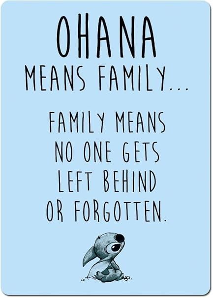 Ohana Means Family - Blue. Metal Wall Sign Plaque Wall Art Inspirational. Lilo Stitch : Amazon.co.uk: Home & Kitchen Stitch Ohana Means Family, Family Plaque, Family Meaning, Ohana Means Family, Metal Wall Sign, Plaque Sign, Lilo And Stitch, Wall Plaques, Wall Signs