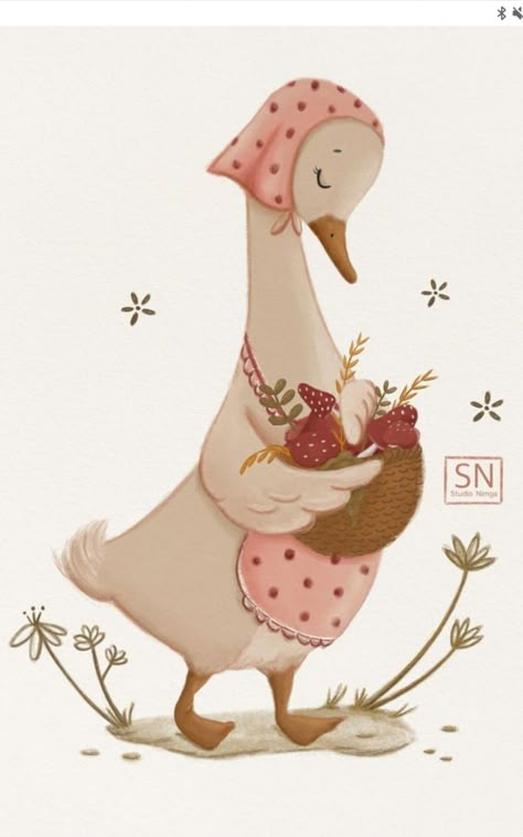 Vintage Animal Illustration Cute, Vintage Hat Illustration, Duck Illustration, Duck Drawing, Cute Ducklings, Baby Illustration, Whimsical Illustration, Kids Icon, Hand Art