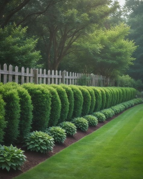 12 Best Shrubs For Fence Line Shrub Fence Front Yards, Shrub Privacy Fence, Front Yard Landscaping With Fence, Shrubs Along Fence Line, Hydrangea Fence Line, Front Yard Separation From Neighbor, Planting Along Fence Line, Fence Lining Plants, Shrub Fence Privacy Hedge